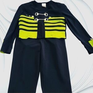 Andrea Isabella black green jumpsuit military jacket NWT